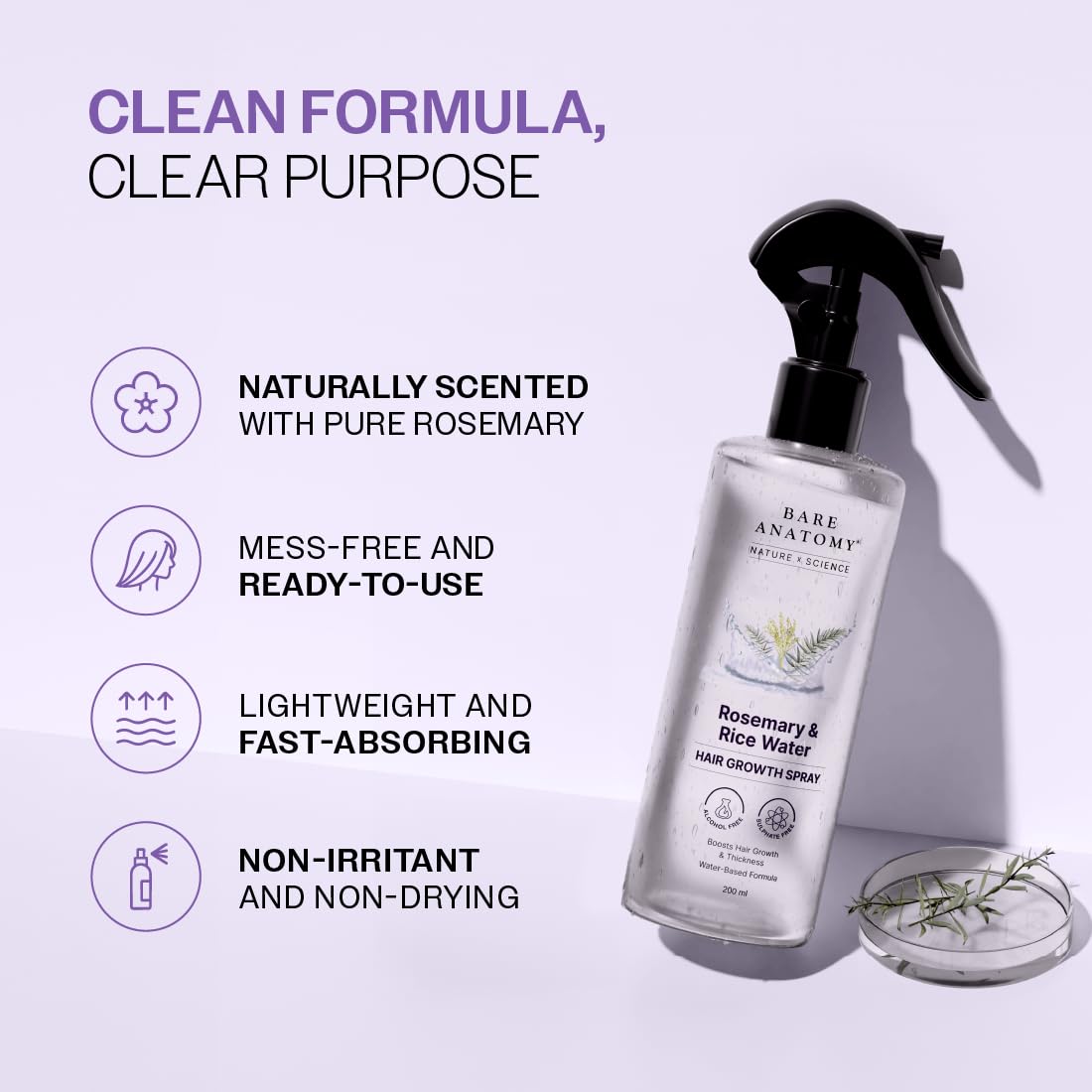 Rosemary Water and Rice Water | 100% Natural Extract